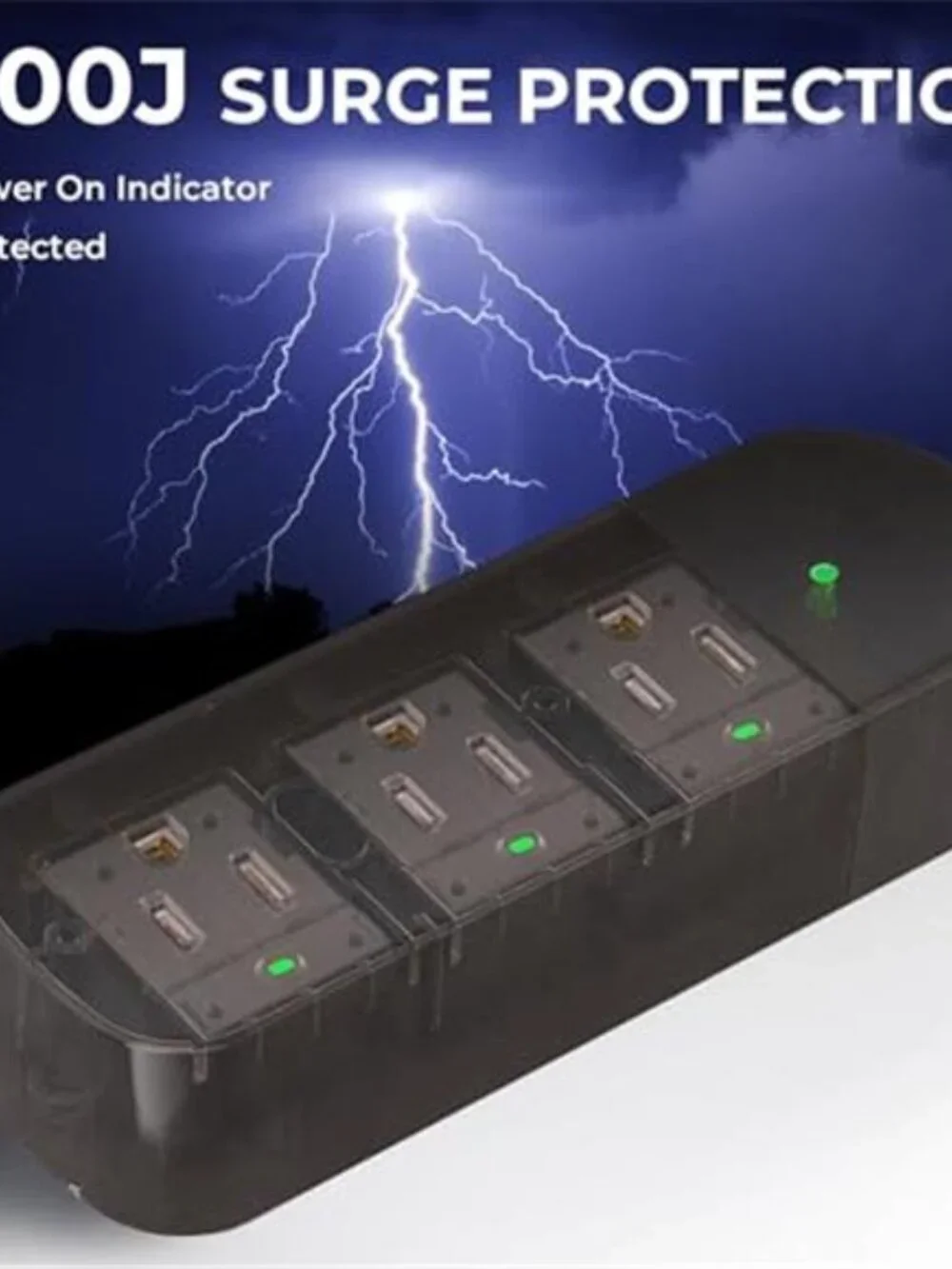 Outdoor Power Strip Weatherproof, Transparent IPX6 Waterproof Surge Protector